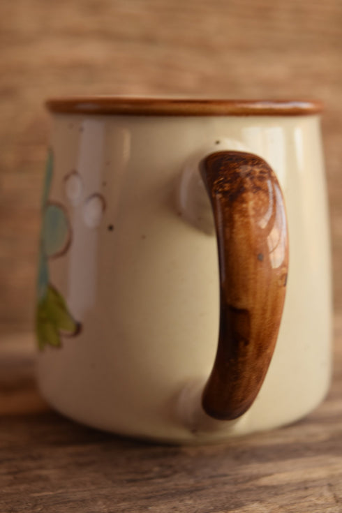 Light Blue Flower Stoneware Vintage Mug